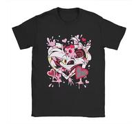 Men's T-Shirts Hazbins Hotels Angel Dust Novelty 100% Cotton Tees Short Sleeve T Shirt Crewneck Tops Big Size Black XL
