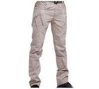 Mens Tactical Cargo Pants Straight Leg Zipper Pocket Utility Pants (Khaki,M)