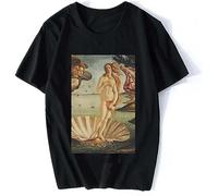 Men's The Birth of Venby Sandro Botticelli Birth of Vensandro Botticelli Painting Vintage Landscape Nature Tees Black T-Shirts Black L