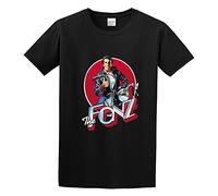 Men's The Fonz Fonzie Happy Days Cool Retro TV Show Television Comedy T-Shirts Black 3XL