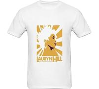 Men's The Miseducation of Lauryn Hill Short Sleeve Crew Neck T Shirt White Manches Courtes(X-Large)