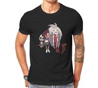 Men's The Owl House EDA Vintage Alternative Oversized O-Neck Short Sleeve Black T-Shirts Black XXL