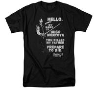 Men's The Princess Bride Retro t-Shirt My Name is Inigo Montoya Graphic Tee Black 3XL