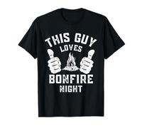 Mens This Guy Loves Bonfire Night Funny Guy Fawkes Pun T-Shirt