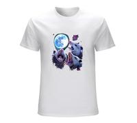 Men's Three Opossums Howling at The Moon Funny Pet Possums Lovers T-Shirts White 3XL