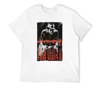 Men's Tom Waits Blues Rock, Unisex Casual T Shirt Print Tops White 3XL