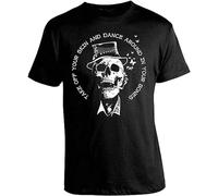 Men's Tom Waits - Dance Around Ybones T-Shirt Cotton Shirt Summer Style Cool T Shirts Basic Tops Black 3XL