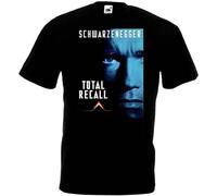 Men's Total Recall V1 Black Poster T-Shirts Black XXL