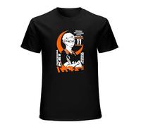 Men's Tsukishima Kei Haikyuu Custom Short Sleeve Mens O-Neck Cotton Funny Funny Tees Hip Hop Tops Streetwear T-Shirts Black 3XL