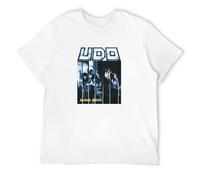 Men's U.D.O. Animal House Heavy Metal Udo Saxon Accept Running Wild Black Men T-Shirts White 3XL