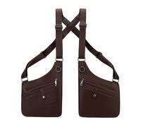 Mens Underarm Shoulder Bag,Premium PU Leather Adjustable Anti Theft Crossbody Bag/Waist Pack for Men and Women (Brown B)