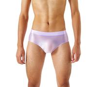 Men's Underwear Briefs, Slips Homme en Tissu Soie Brillant Confort Ultime sans Coutures Élasticité Haute Grande Taille Transparence Légère sous-Vêtements
