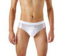 Men's Underwear Briefs, Slips Homme en Tissu Soie Brillant Confort Ultime sans Coutures Élasticité Haute Grande Taille Transparence Légère sous-Vêtements