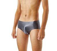 Men's Underwear Briefs, Slips Homme en Tissu Soie Brillant Confort Ultime sans Coutures Élasticité Haute Grande Taille Transparence Légère sous-Vêtements