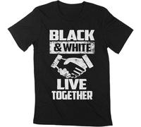 Men's Unisex Adult T Shirt Live Together Tops Lives Matter Tees Black XL