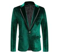 Men's Velvet One Button Velour Blazer Velvet Slim Fit Costume Manteau de Sport Tuxedo Vestes pour Le Bal de Mariage