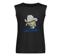 Men's Vest Alan Jackson 90s Country Graphic Tee Shirt Unisex One Size Men's Sleeveless T Shirt Casual Tops Clothing Black L