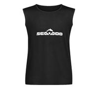 Men's Vest Sea DOO Tee Shirt Men's Sleeveless T Shirt Casual Tops Clothing Black M