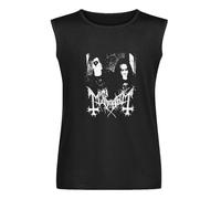 Men's Vest Tank Mayhem Dead Morbid Norwegian Metal Euronymous Hellhammer Watain Men's Sleeveless T Shirt Casual Tops Clothing Black M