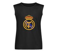 Men's Vest Tank Real Madrid C F Geek Men's Vest Sleeveless T Shirt Casual Tops Clothing BlackXXL