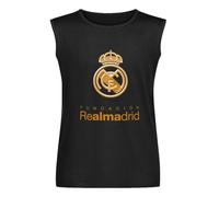 Men's Vest Tank Real-Madrid-Logo Youth Men's Sleeveless T Shirt Casual Tops Clothing Black M