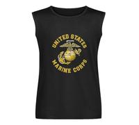 Men's Vest Tank Sihua USMC United States Marine Corps Us Army Military Army USA Men's Sleeveless T Shirt Casual Tops Clothing Black L