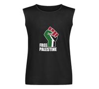 Men's Vest Tank T-Shirt Shirt Politic J238 Free Palestine Palestine Free Flag Fist Men's Sleeveless T Shirt Casual Tops Clothing Black 3XL