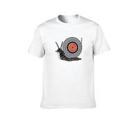 Men's Vinyl Slug Funny DJ Djing Decks Record Player Technics Dance Music Cotton T Shirt White XL