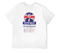 Men's Vote for Rick an Astley Based Political 80'S Pop Old Skool Cotton T Shirt White S