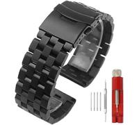 Men's Watch Strap 18mm 20mm 22mm 24mm 26mm Premium Matte 5 Series Watch,Double Lock Stainless Steel Strap Metal Replacement Strap.[U587]