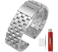 Men's Watch Strap 18mm 20mm 22mm 24mm 26mm Premium Matte 5 Series Watch,Double Lock Stainless Steel Strap Metal Replacement Strap.[U591]