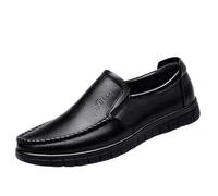 Mens Wedding Loafers Black Vintage Style Non Slip Rubber Sole Classic Formal Shoes(45.5 EU)