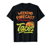 Mens Weekend Forecast 100% Chance of Tacos Funny Mexican T-Shirt