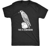 Men's Well This is Hawkward Tshirt Funny Hawk Bird Awkward Tee T-Shirt Balck Manches Courtes(Small)