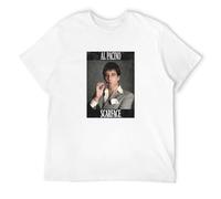 Men's White Mafia Movie Scarface Al Pacino Framed Photo Face T-Shirts White S