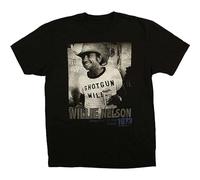 Men's Willie-Nelson Willie Rare Cotton Black Shirt Funny Black Cotton Tee Gift Men T-Shirts Black XL