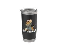 Mens Women Do What I Want Tiny Dinosaur Bearded Dragon Lover Gobelet isotherme en acier inoxydable double paroi