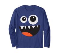 Men's Women's Cute Monster Face Costume Halloween Manche Longue