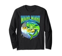 Mens Womens Dads Fish Mahi Mahi Deep Sea Fishing Manche Longue