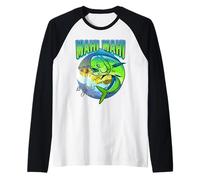 Mens Womens Dads Fish Mahi Mahi Deep Sea Fishing Manche Raglan