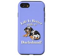 Mens & Womens Funny Life Is Better Dapple Dachshund Lover Coque pour iPhone SE (2020) / 7 / 8