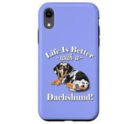 Mens & Womens Funny Life Is Better Dapple Dachshund Lover Coque pour iPhone XR