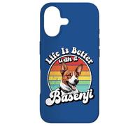 Mens Womens Funny Retro Vintage Life is Better Basenji Lover Coque pour iPhone 17