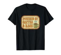 Mens Womens Funny Vintage Retro Powered by Coffee & Rage T-Shirt