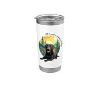 Mens Womens Girls All I Need Is Camping Black Lab Lover Gobelet isotherme en acier inoxydable double paroi