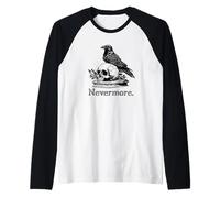 Mens Womens Girls Goth Emo Black Quoth The Raven Nevermore Manche Raglan