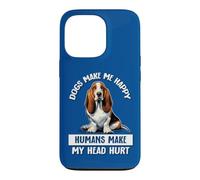 Mens Womens Humans Hurt My Head Happy Basset Hound Lover Coque pour iPhone 13 Pro