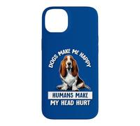 Mens Womens Humans Hurt My Head Happy Basset Hound Lover Coque pour iPhone 14 Plus