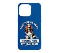 Mens Womens Humans Hurt My Head Happy Basset Hound Lover Coque pour iPhone 15 Pro Max