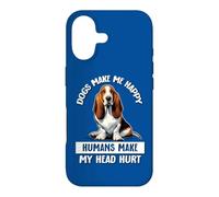 Mens Womens Humans Hurt My Head Happy Basset Hound Lover Coque pour iPhone 17